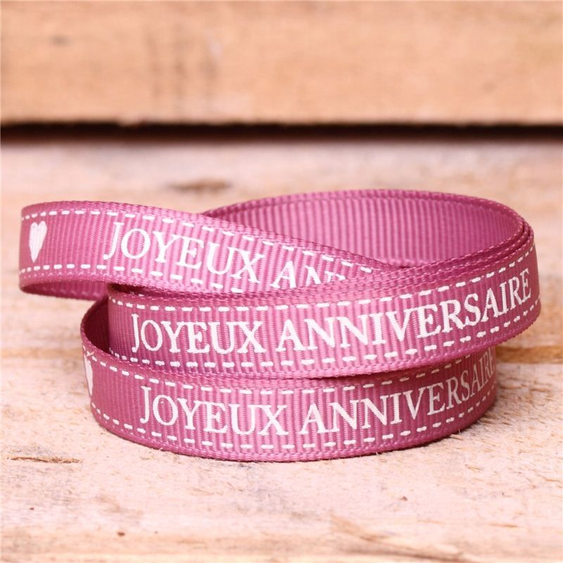 Joyeux Anniversaire Ribbon Rosy Mauve